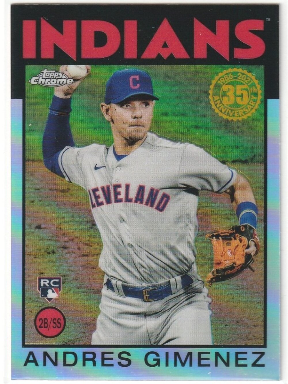 2021 ANDRES GIMENEZ Topps Chrome 35th Anniversary Rookies Rookie Card RC 86BC-24